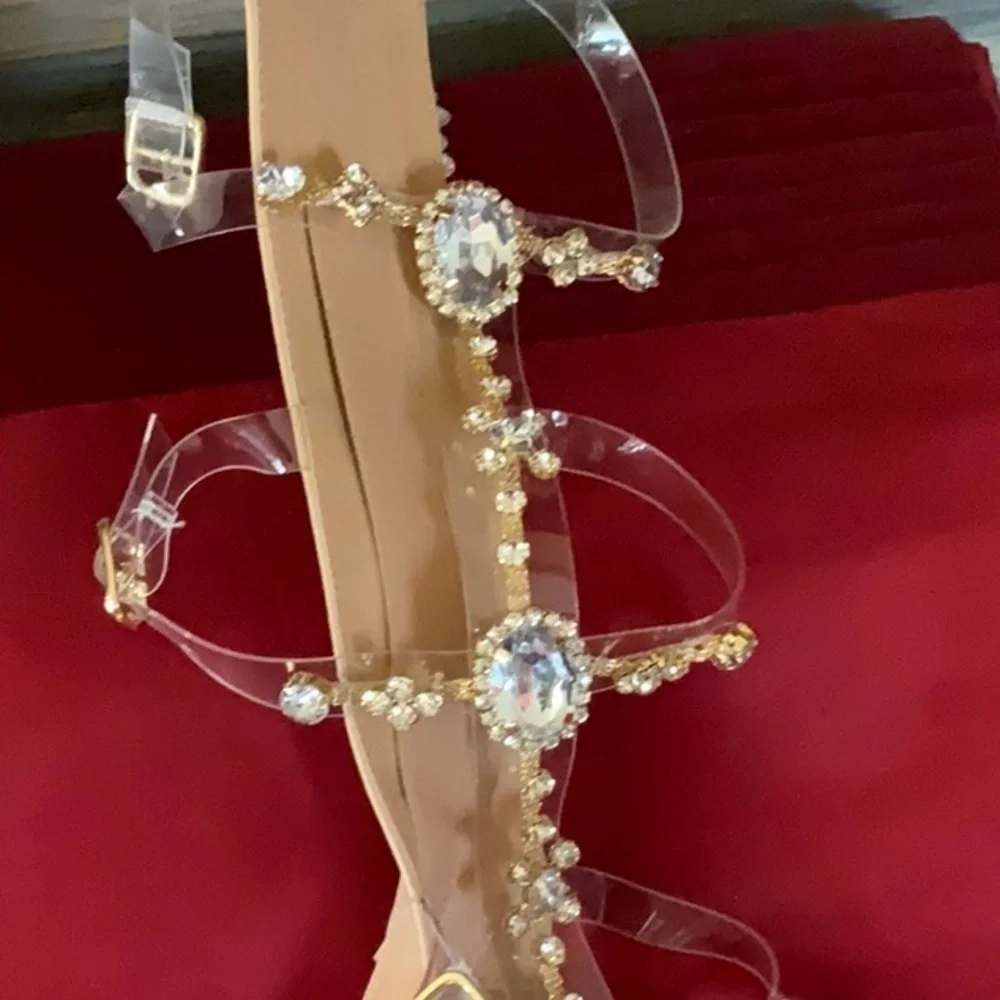 🛍Bundle sale🛍Embellished Wedge gladiator sandals nwot 10 - Picture 7 of 8